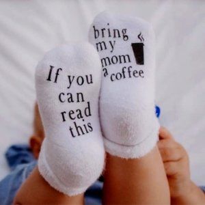 NWT:  Bring Mom Coffee - Baby Socks (0-6 months)